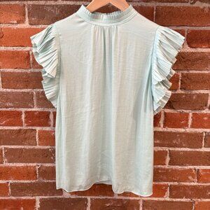 Maison d'Amelie Ruffled Short Sleeve Top Size Medium